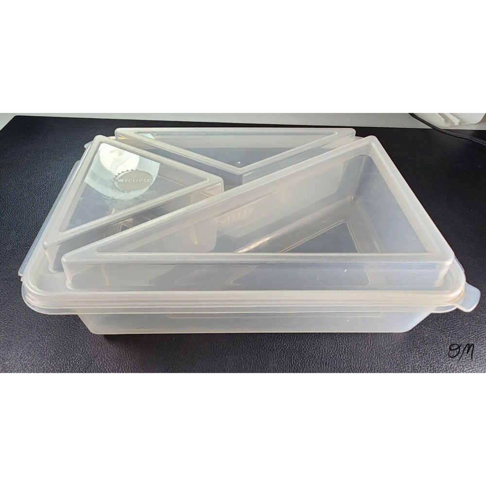 Eclipse Rectangular Divided Food Storage Thick Plastic Container